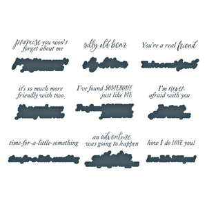 Silly Old Bear Sentiments Press + Foil Plate & Die Set