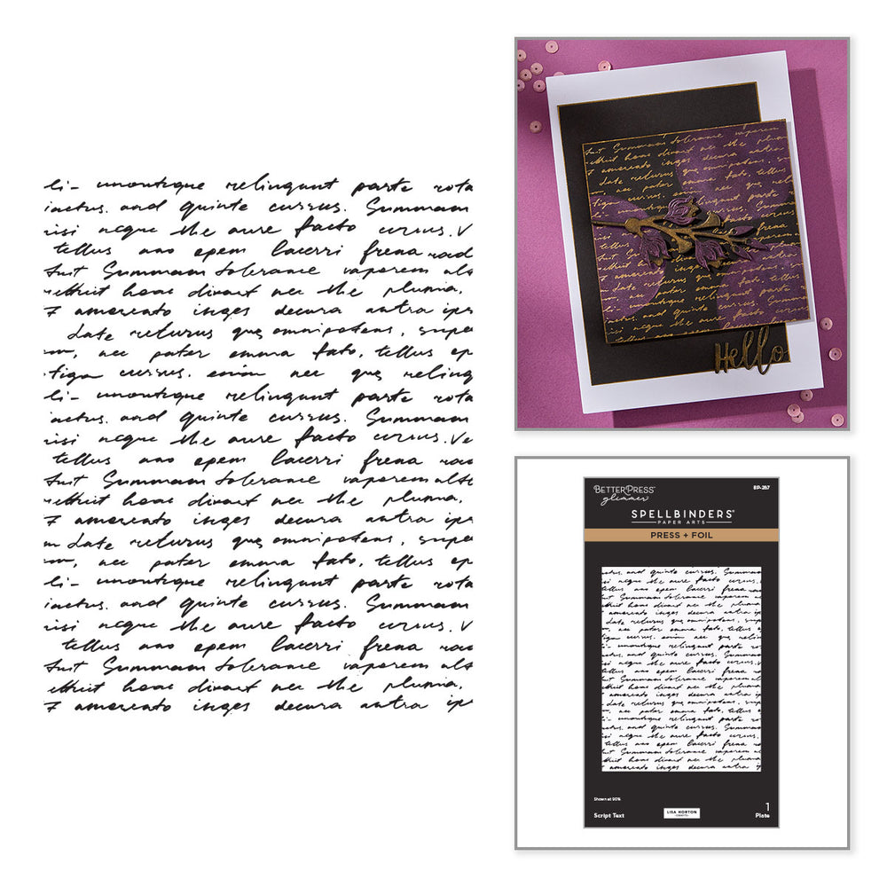 Script Text Press + Foil Plate by Lisa Horton