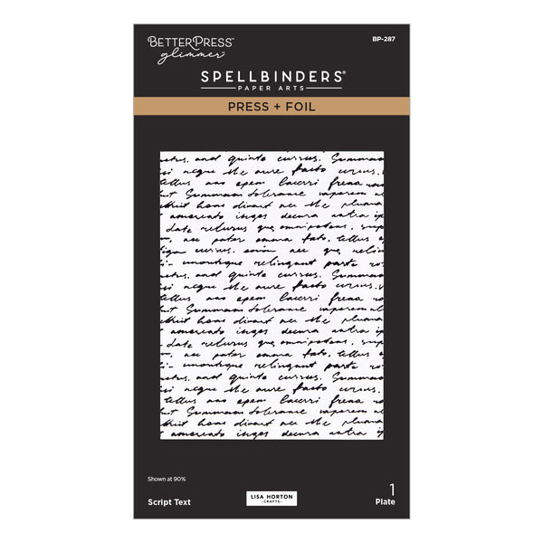 Script Text Press + Foil Plate by Lisa Horton