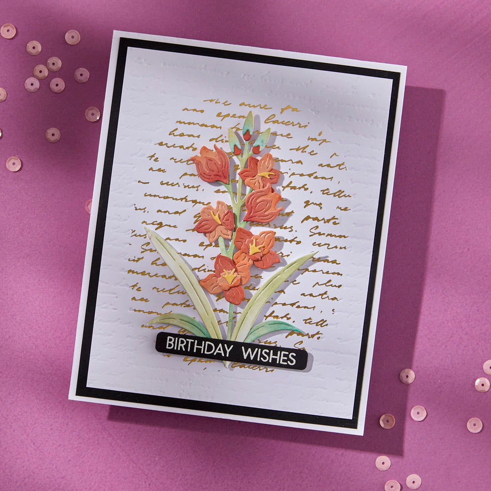 Script Text Press + Foil Plate by Lisa Horton