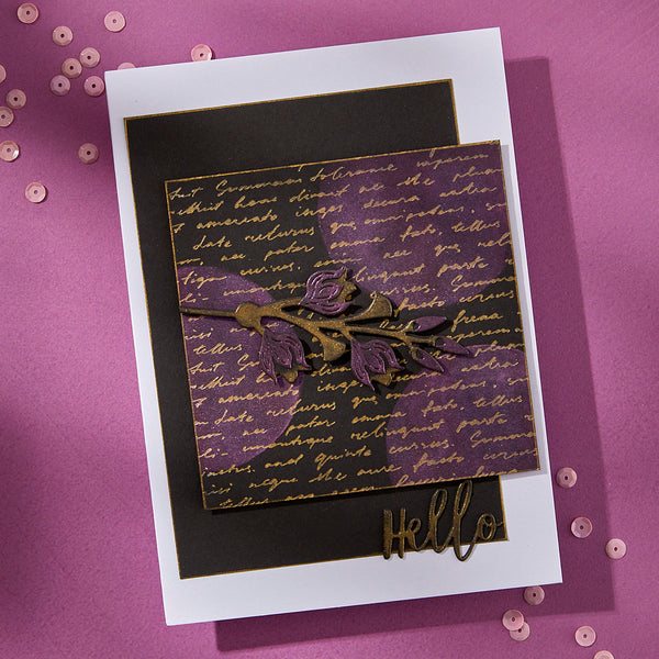 Script Text Press + Foil Plate by Lisa Horton