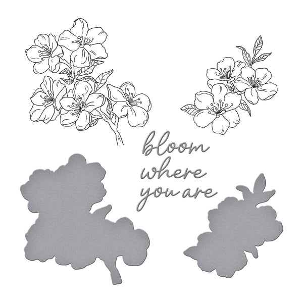 Cherry Blossoms Press + Foil Plate & Die Set by Alex Syberia Designs