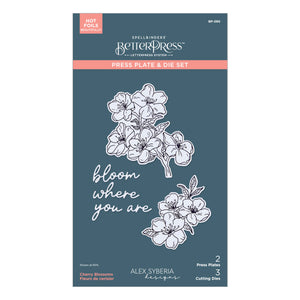 Cherry Blossoms Press + Foil Plate & Die Set by Alex Syberia Designs