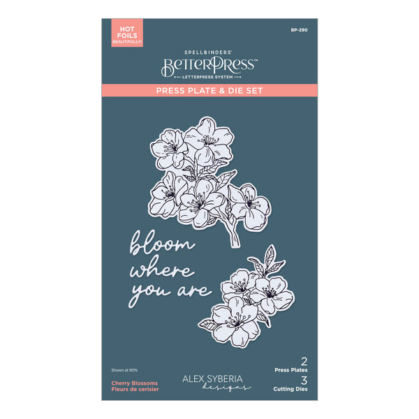 Cherry Blossoms Press + Foil Plate & Die Set by Alex Syberia Designs