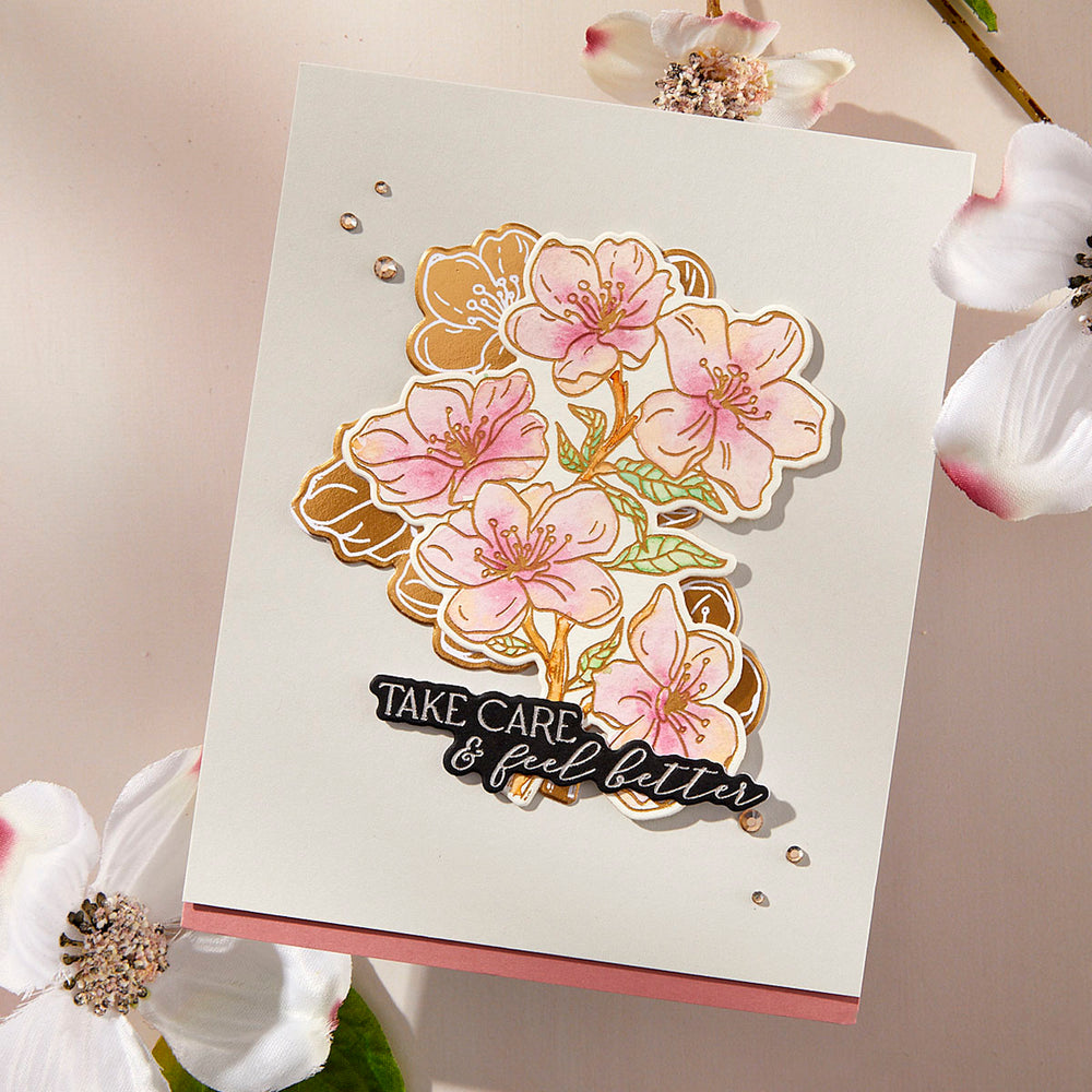 Cherry Blossoms Press + Foil Plate & Die Set by Alex Syberia Designs