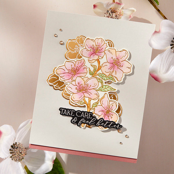 Cherry Blossoms Press + Foil Plate & Die Set by Alex Syberia Designs