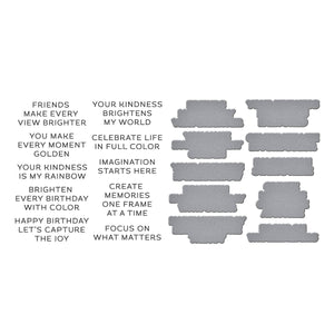 Reel Color Sentiments Press + Foil Plate & Die Set
