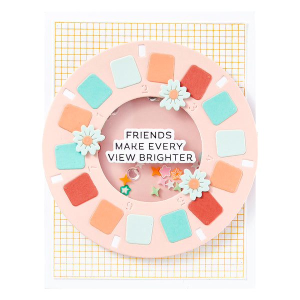 Reel Color Sentiments Press + Foil Plate & Die Set