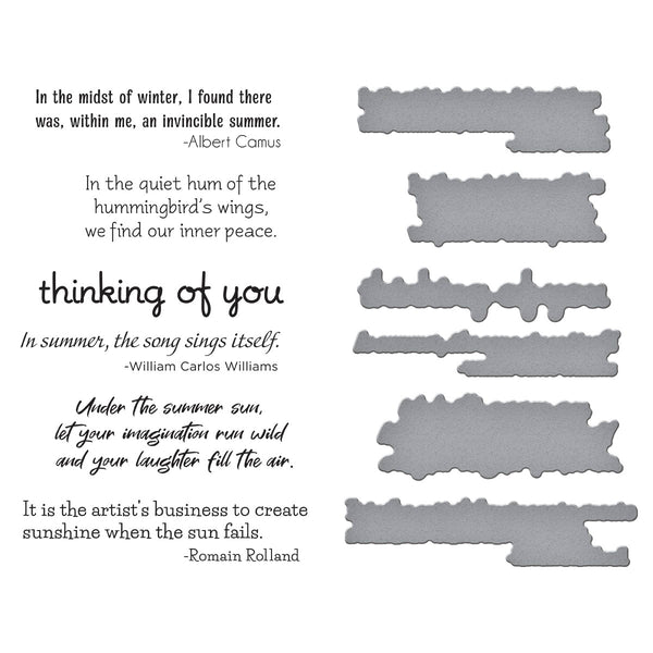 Summer Solstice Garden Sentiments Press + Foil Plate & Die Set by Susan Tierney-Cockburn