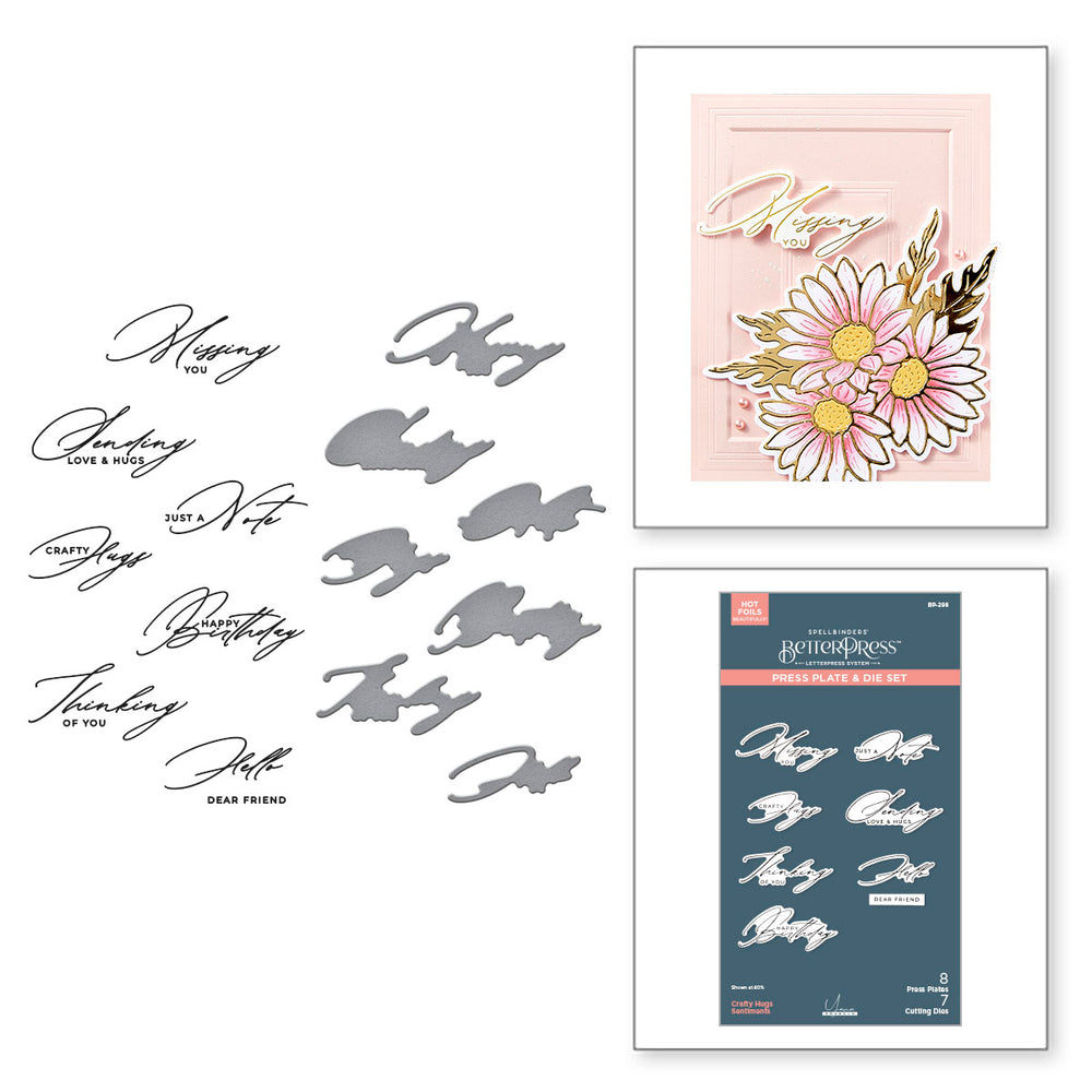 Crafty Hugs Sentiments Press + Foil Plate & Die Set by Yana Smakula