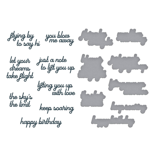 Soaring Sentiments Press + Foil Plate & Die Set by Simon Hurley
