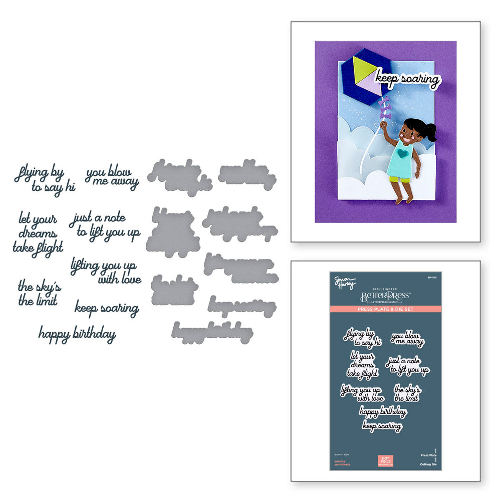 Soaring Sentiments Press + Foil Plate & Die Set by Simon Hurley