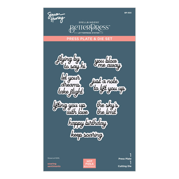 Soaring Sentiments Press + Foil Plate & Die Set by Simon Hurley