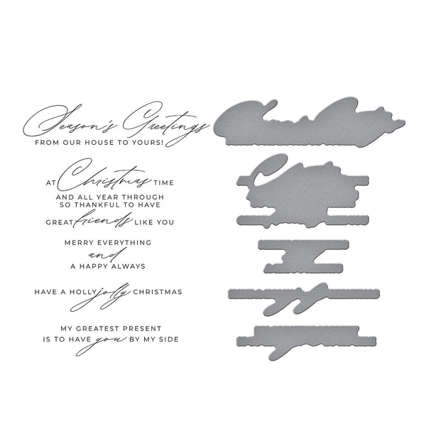 Christmas Cheer Sentiments Press + Foil Plate & Die Set by Yana Smakula
