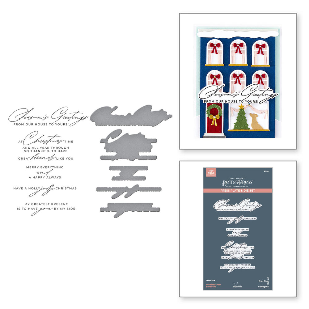 Christmas Cheer Sentiments Press + Foil Plate & Die Set by Yana Smakula