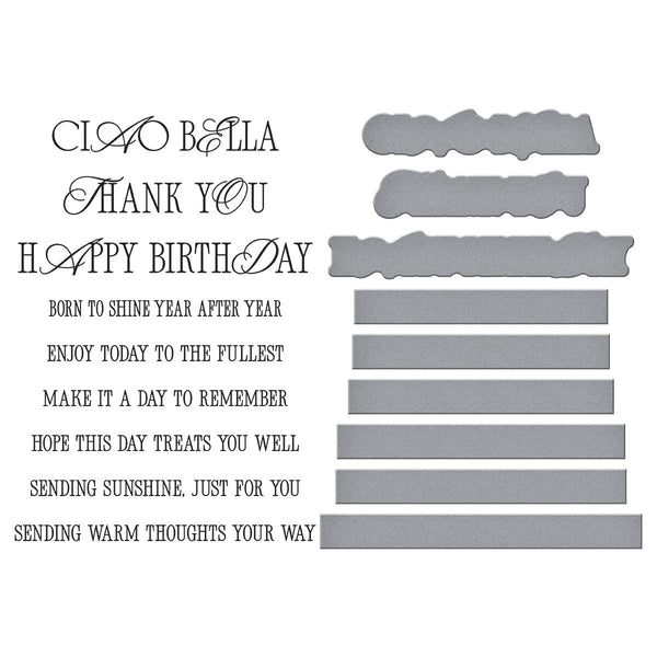 La Dolce Vita Sentiments Press + Foil Plate & Die Set
