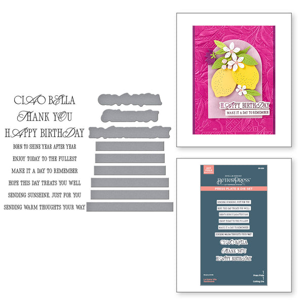 La Dolce Vita Sentiments Press + Foil Plate & Die Set