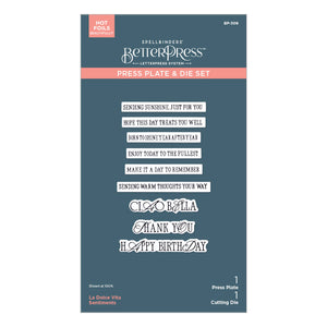 La Dolce Vita Sentiments Press + Foil Plate & Die Set