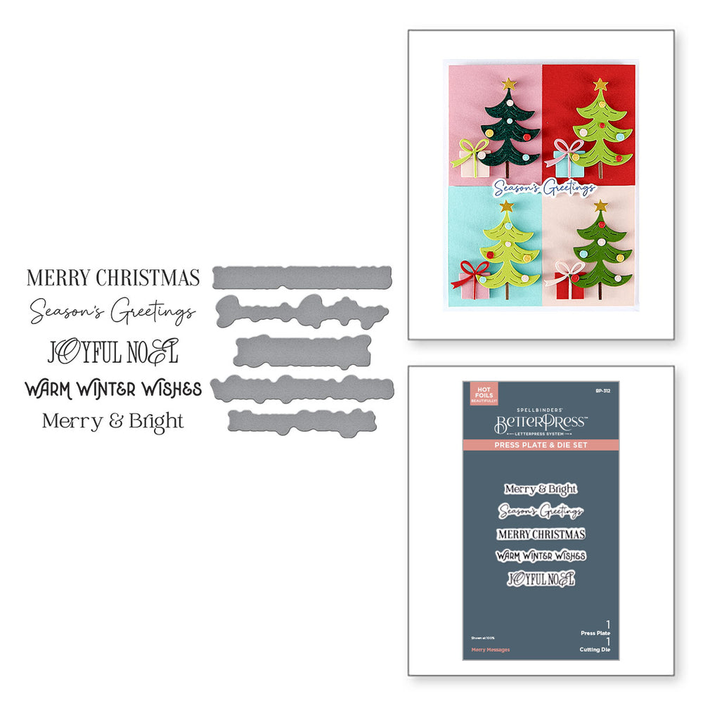 Merry Messages Press + Foil Plate & Die Set
