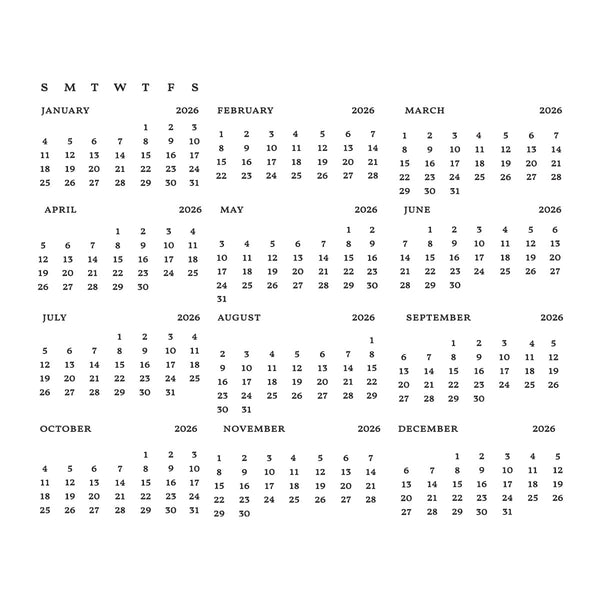 DIY 2026 Calendar Press + Foil Plates
