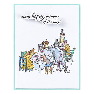 A Very Happy Birthday Sentiments Press + Foil Plate & Die Set