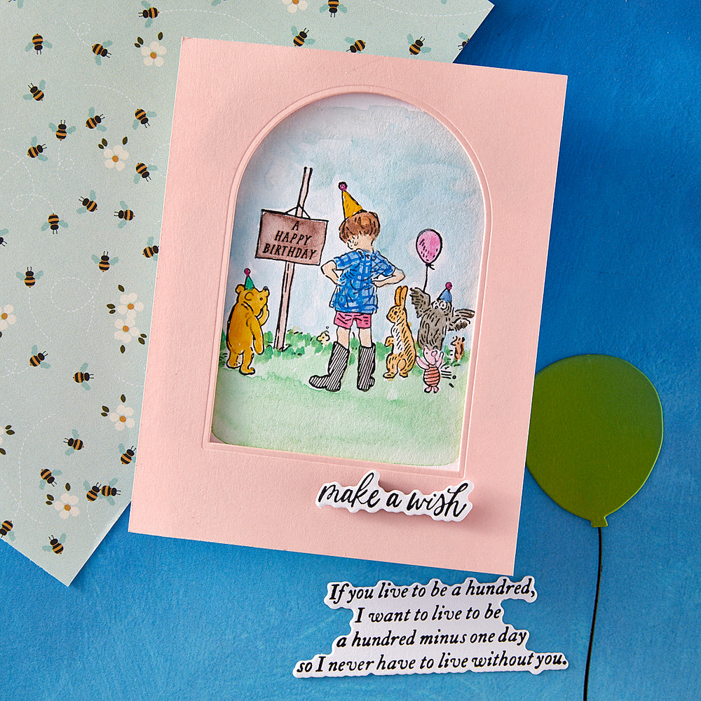 A Very Happy Birthday Sentiments Press + Foil Plate & Die Set