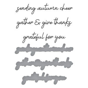 Autumn Sentiments Press + Foil Plate & Die Set by Kelly Bangs