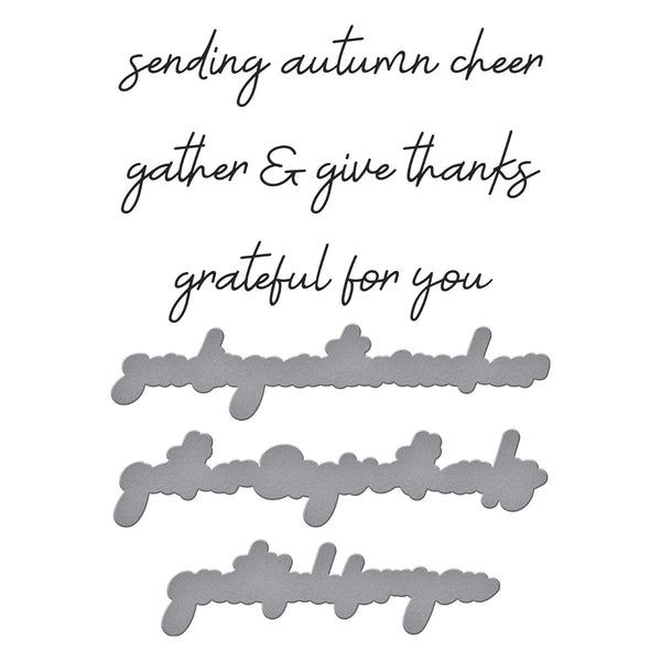Autumn Sentiments Press + Foil Plate & Die Set by Kelly Bangs