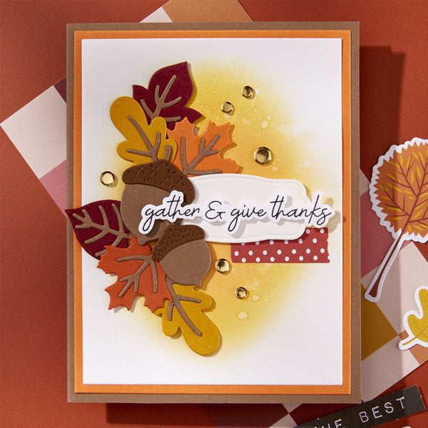 Autumn Sentiments Press + Foil Plate & Die Set by Kelly Bangs