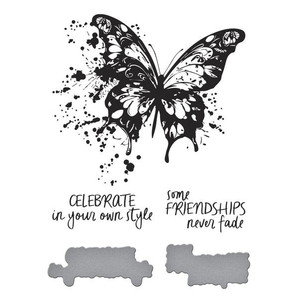 Butterfly Splatter Press + Foil Plate & Die Set