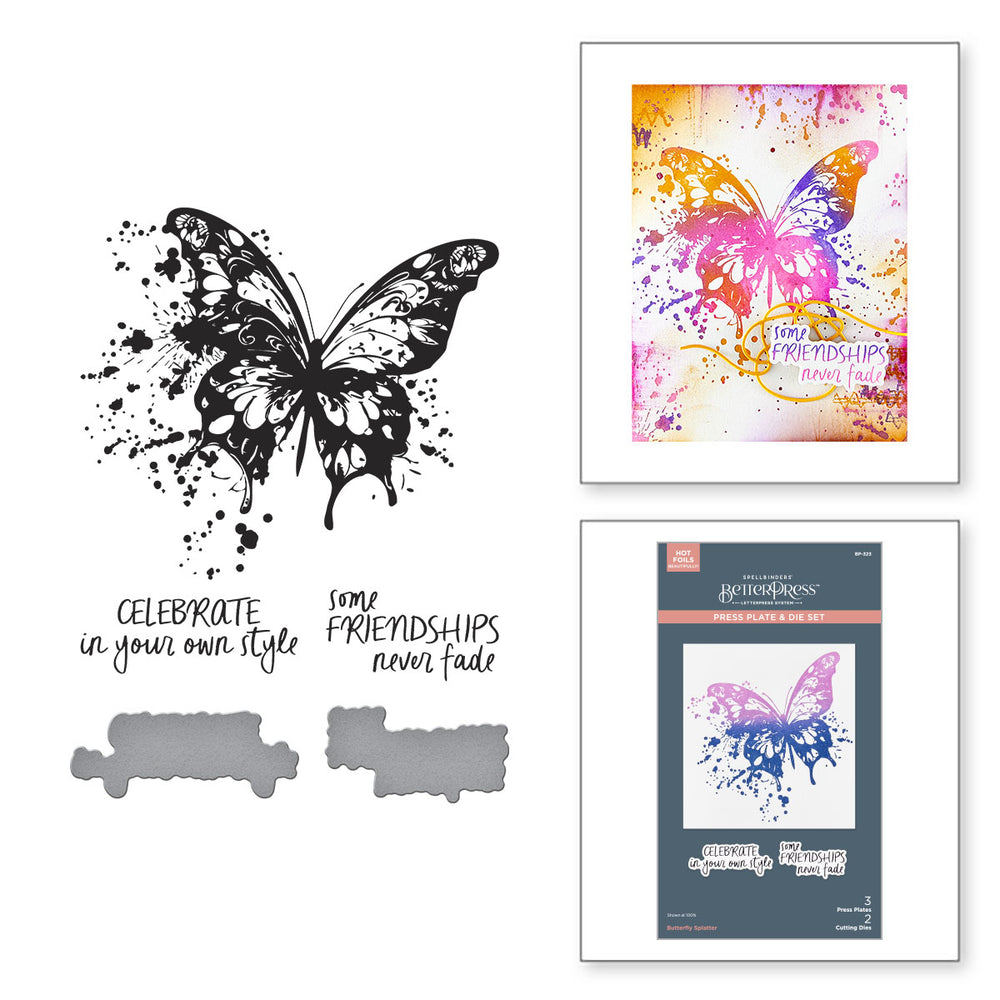 Butterfly Splatter Press + Foil Plate & Die Set