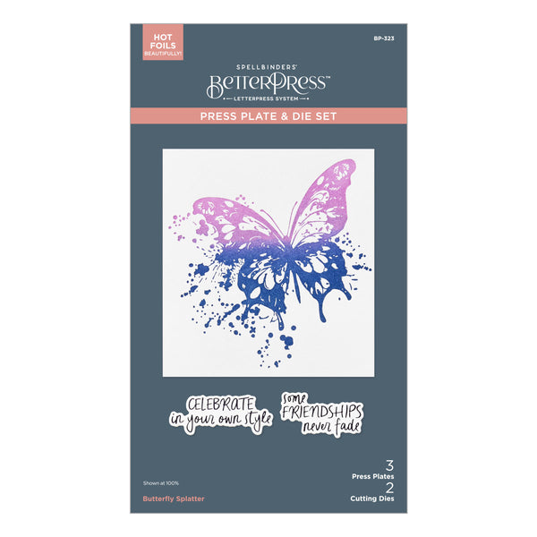 Butterfly Splatter Press + Foil Plate & Die Set