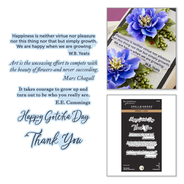The Poet's Garden Sentiments Press + Foil Plate & Die Set by Susan Tierney-Cockburn