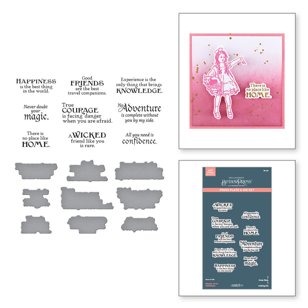 Wonder of Oz Sentiments Press + Foil Plate & Die Set by Graphic45