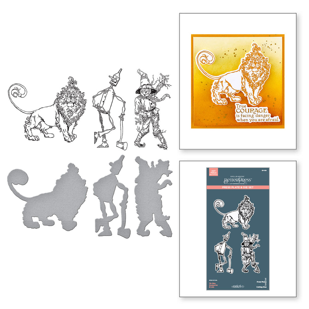 Tin Man, Scarecrow & Lion Press + Foil Plate & Die Set by Graphic45