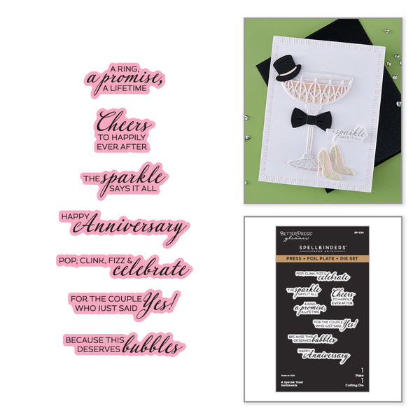 A Special Toast Sentiments Press + Foil Plate & Die Set