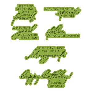 Sip Sip Ole Sentiments Press + Foil Plate & Die Set