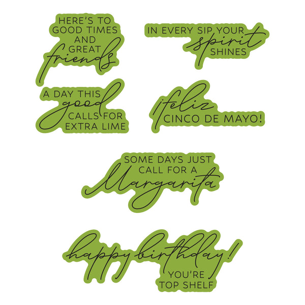 Sip Sip Ole Sentiments Press + Foil Plate & Die Set