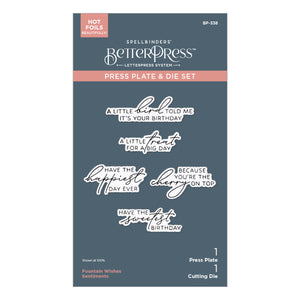 Sip Sip Ole Sentiments Press + Foil Plate & Die Set