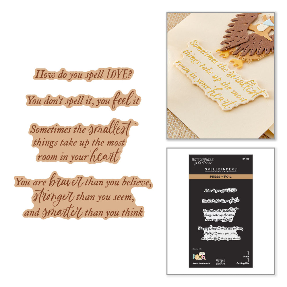 Sweet Sentiments Press + Foil Plate & Die Set with Simple Stories