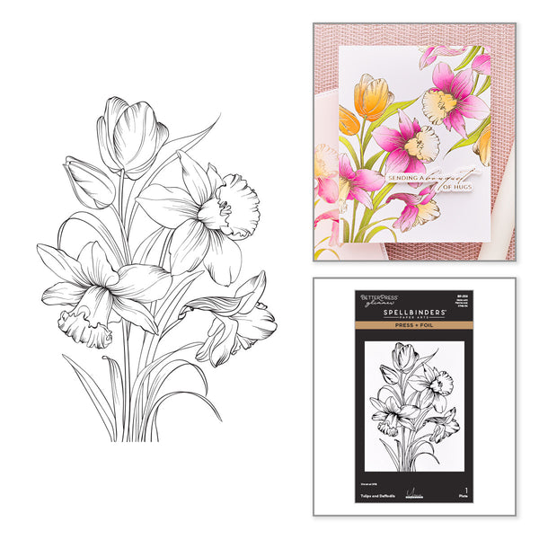 Tulips and Daffodils Press + Foil Plate by Yana Smakula
