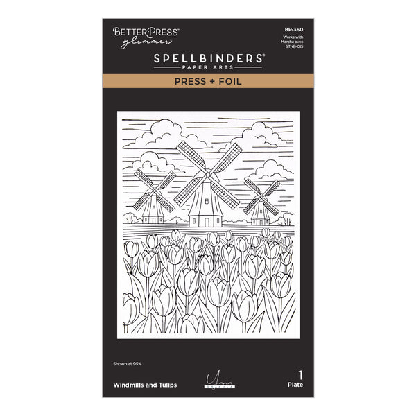 Windmills and Tulips Press + Foil Plate by Yana Smakula