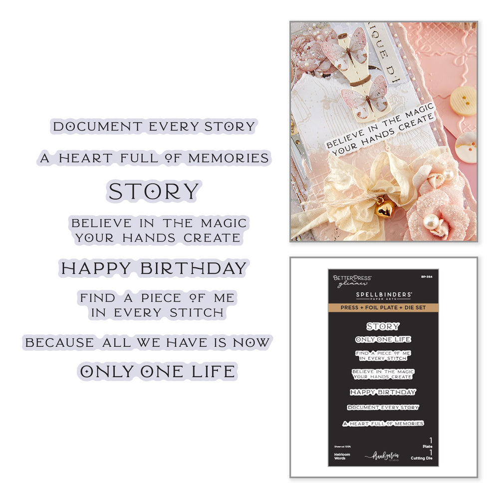 Heirloom Words Press + Foil Plate & Die Set by Frank Garcia