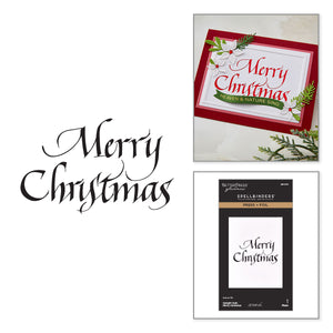 Upright Italic Merry Christmas Press + Foil Plate by Paul Antonio