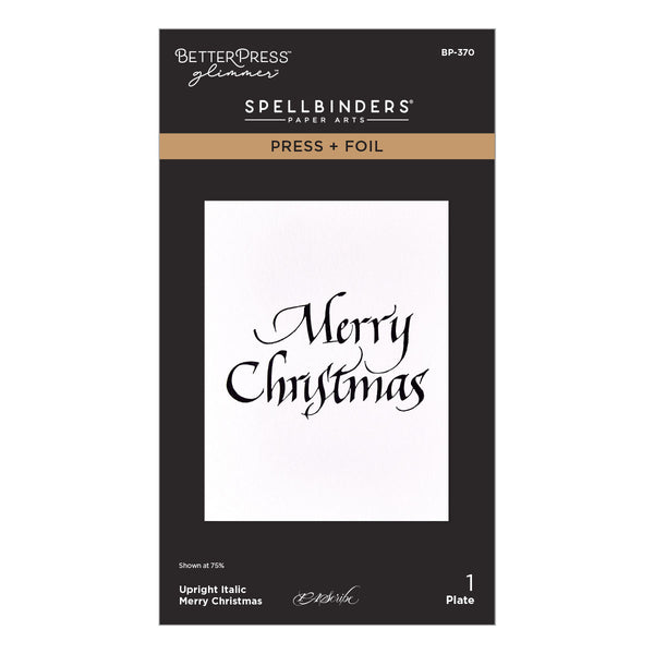 Upright Italic Merry Christmas Press + Foil Plate by Paul Antonio