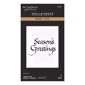 Upright Italic Season's Greetings Press + Foil Plate by Paul Antonio