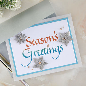 Upright Italic Season's Greetings Press + Foil Plate by Paul Antonio