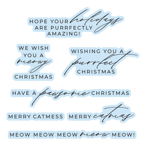 Meowy Christmas Sentiments Press + Foil Plates & Die Set by Yana Smakula