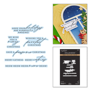 Meowy Christmas Sentiments Press + Foil Plates & Die Set by Yana Smakula