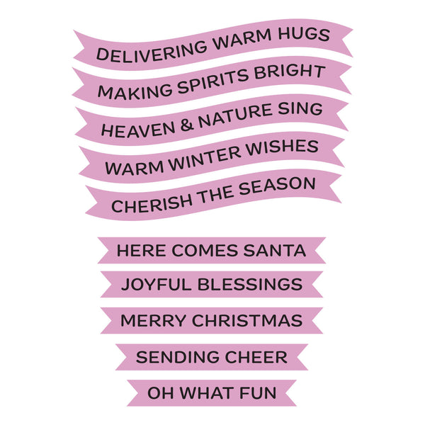 Holiday Banner Greetings Press + Foil Plate & Die Set